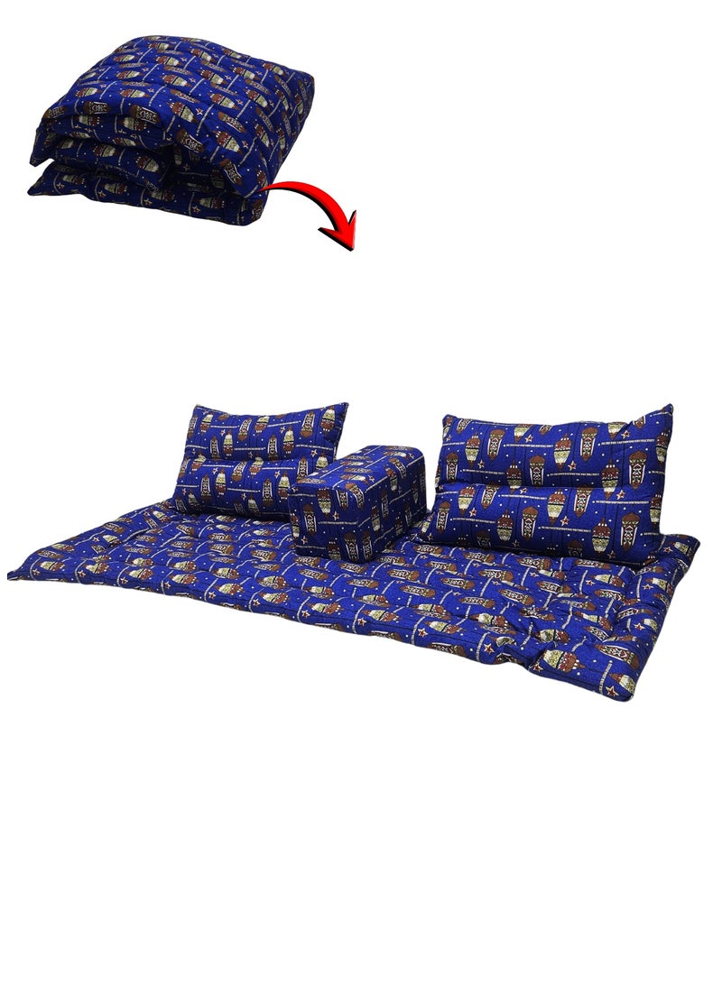 سمارت هوم طقم جلسة أرضية فاخر ٤ في ١ – مجلس عربي تراثي، طقم كنب أرضي، مفروشات للمجالس والاستراحات، يناسب هدايا رمضان - Image 3